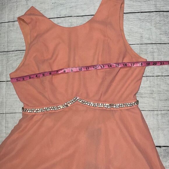 NBD Torren Mini Dress Sorbet Pink Cut Out Crystal Accent Waist Revolve sz L NEW - Picture 6 of 11